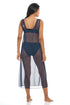 SOLID LONG DRESS - POWER MESH PRINT